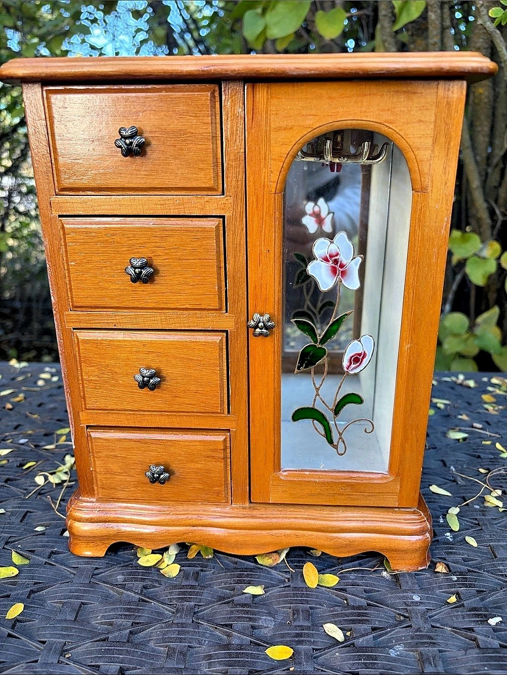 Gunther Mele Jewelry Box Floral Wood Jewelry Cabinet Organizer